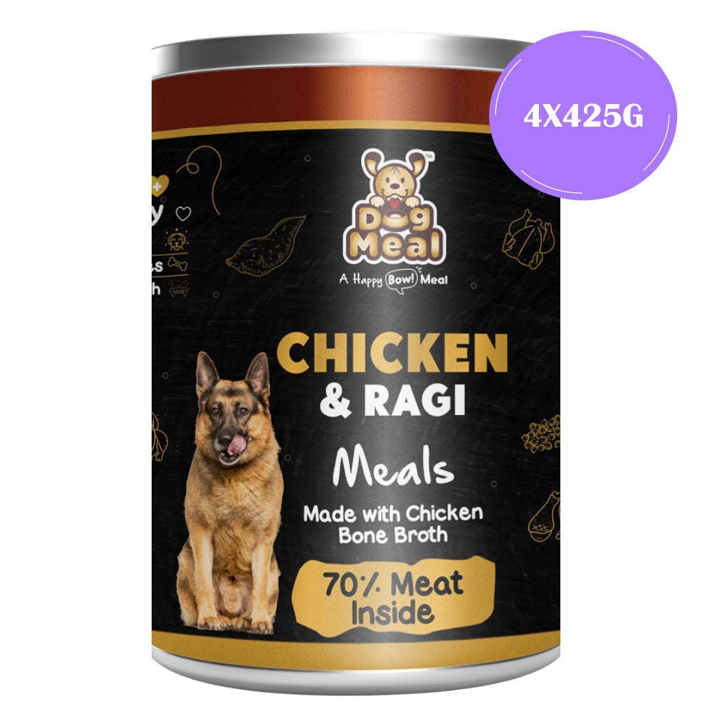 Dog Meal Chicken and Ragi Meals Dog Wet Food — in use