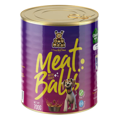 Dog Meal Meat Balls With Gravy Dog Wet Food — back view