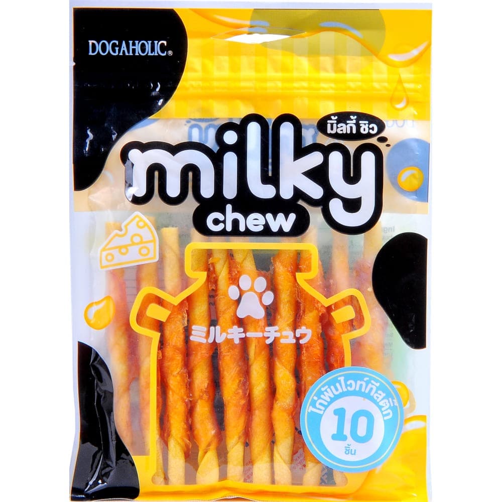 dogaholic-cheese-milky-chew-chicken-stick-style 10pcs