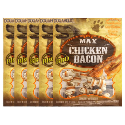 Dogaholic Chicken Bacon Bone BBQ Dog Treat — side view