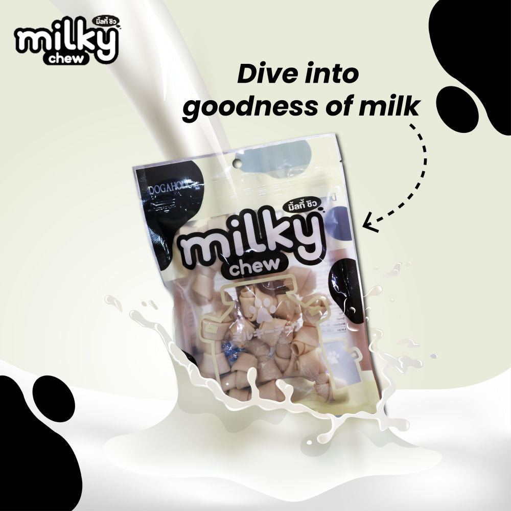 Dogaholic Milky Chew Bone Style Dog Treats — detail shot