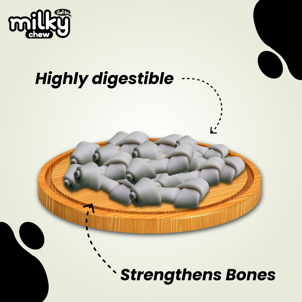 Dogaholic Milky Chew Bone Style Dog Treats — in use