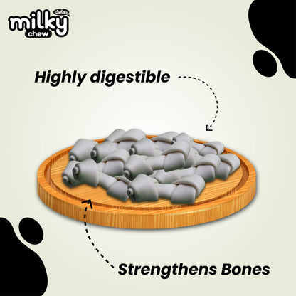 Dogaholic Milky Chew Bone Style Dog Treats — in use