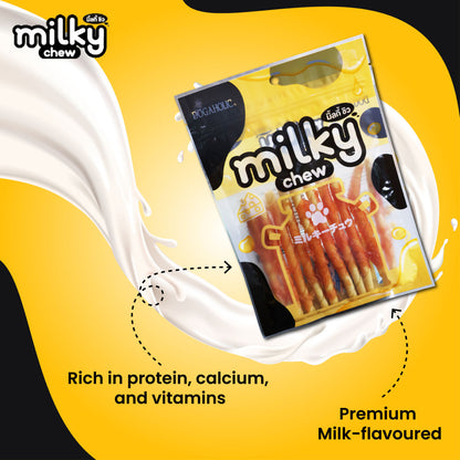 Dogaholic Milky Chew Cheese Chicken Stick Style Dog Treats — detail shot