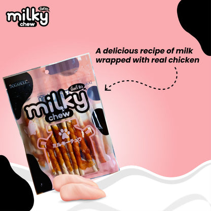 Dogaholic Milky Chew Chicken Stick Style Dog Treats — detail shot