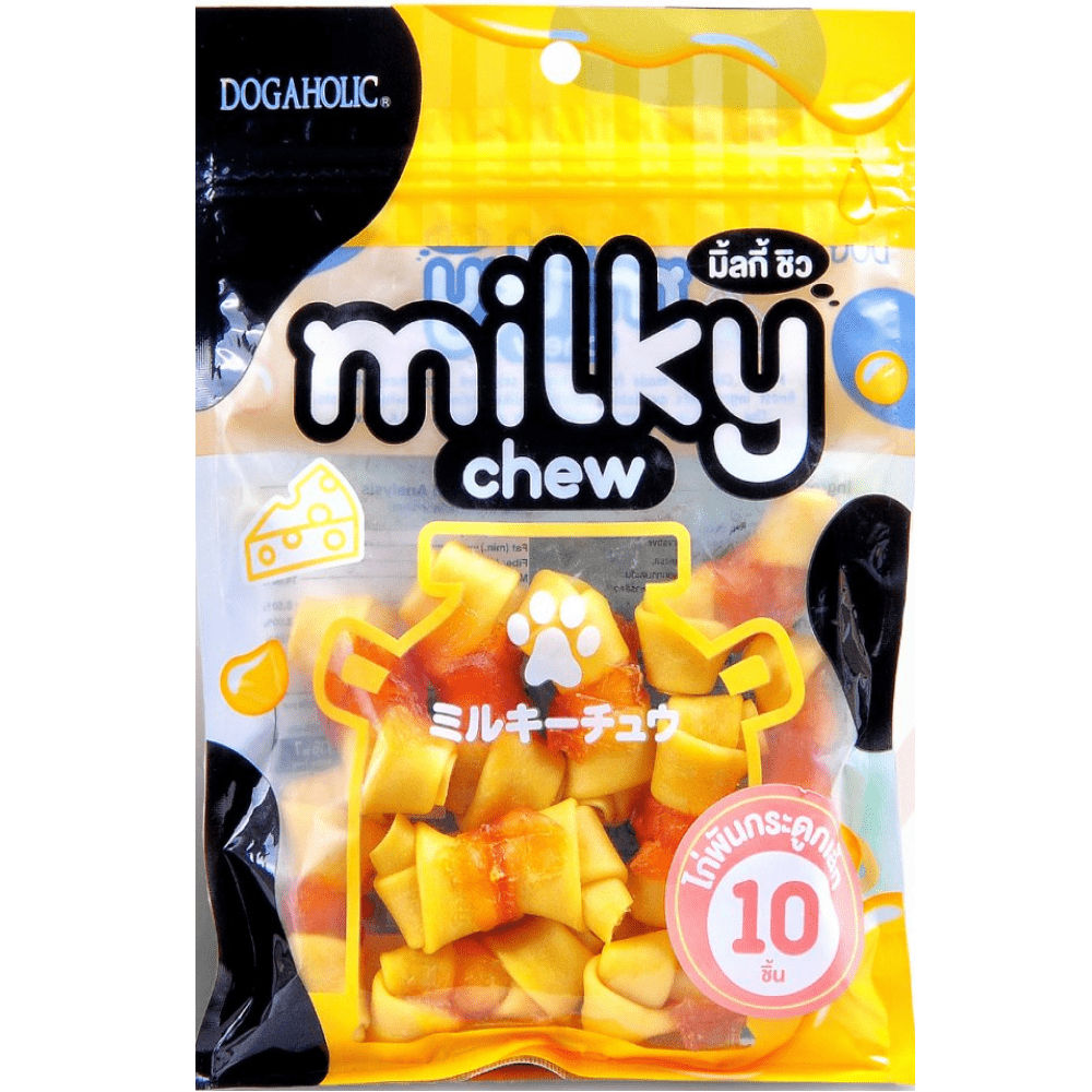 dogaholic-milky-chew-cheese-chicken-bone-style 10pcs