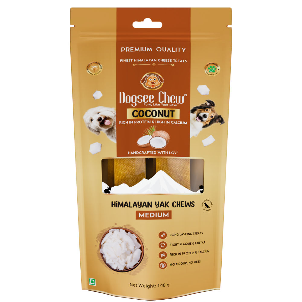 Dogsee Chew Coconut Flavour Medium Bars Dog Treats — detail shot