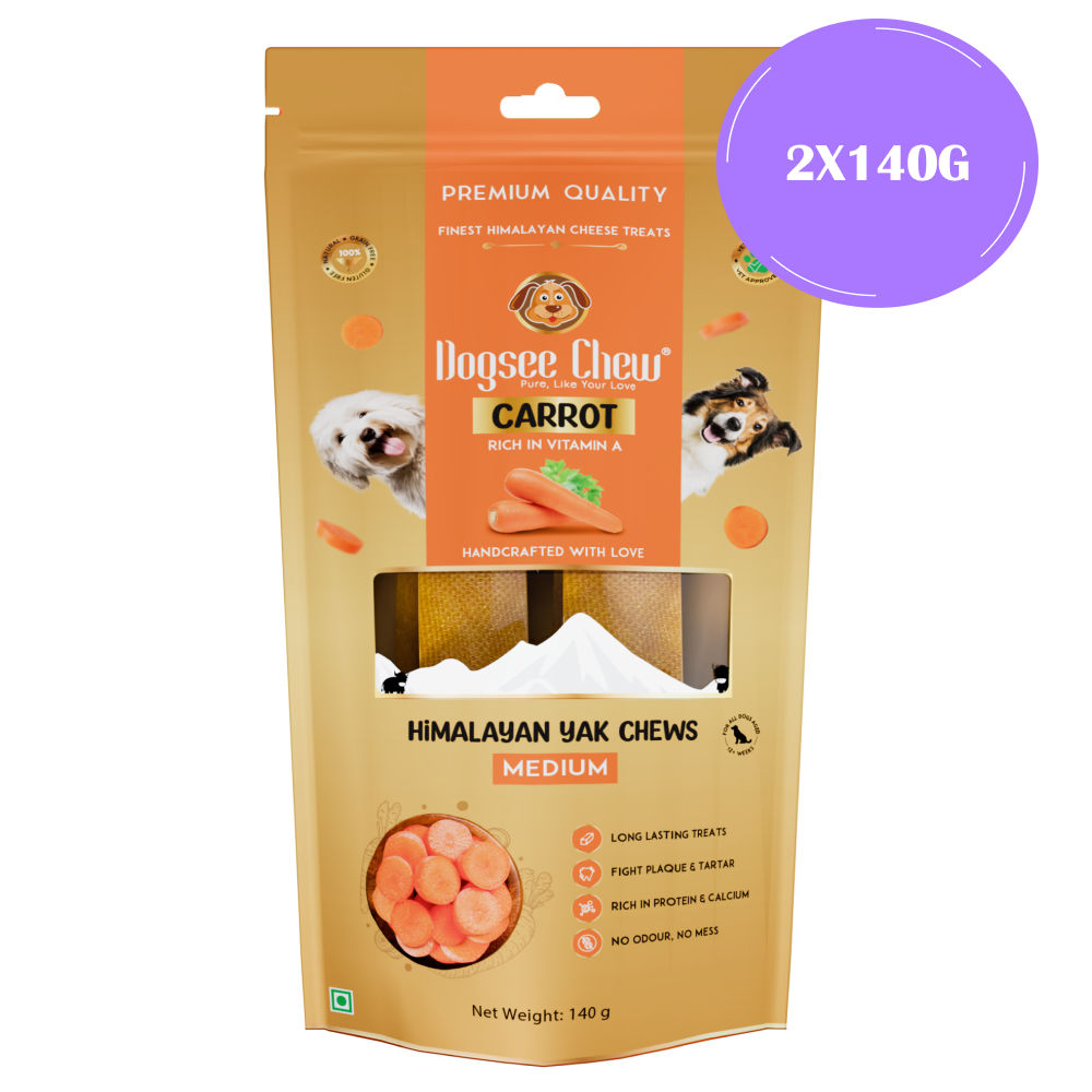 Dogsee Chew Carrot Flavour Medium Bars Dog Treats — back view