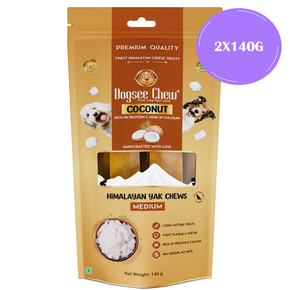 Dogsee Chew Coconut Flavour Medium Bars Dog Treats — back view