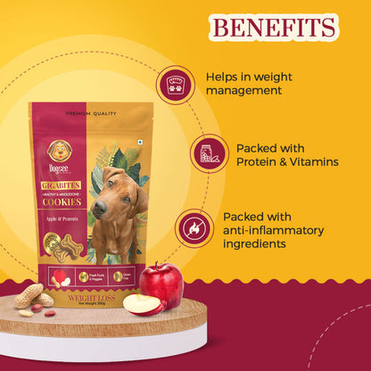 Dogsee Chew Gigabites Apple and Peanut Dog Cookie Treats — back view