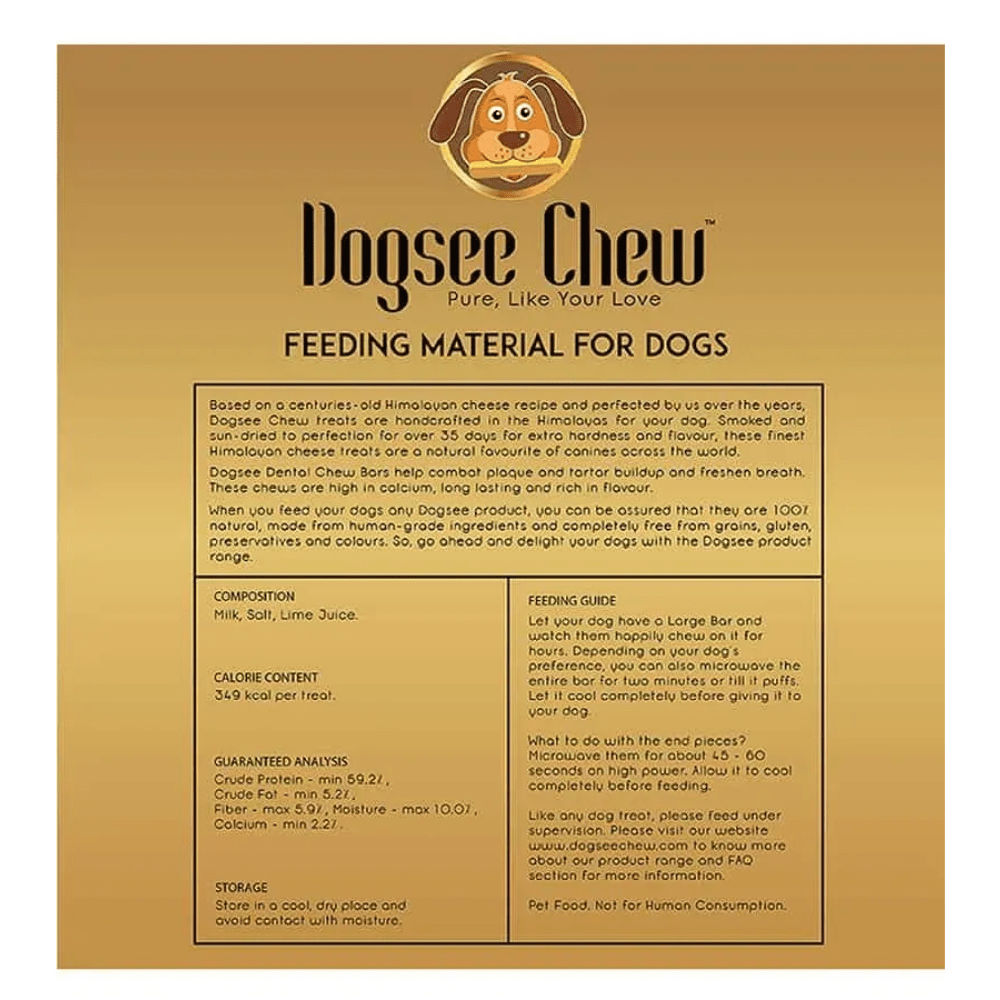 Dogsee Chew Turmeric Chew Bars Large Breed Dog Treats — back view