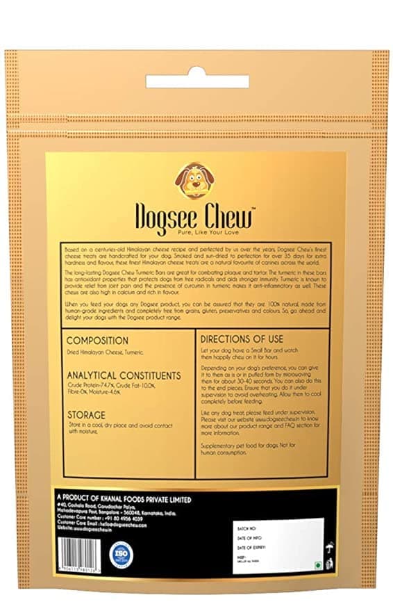 Dogsee Chew Turmeric Chew Bars Mini Breed Dog Treats — side view