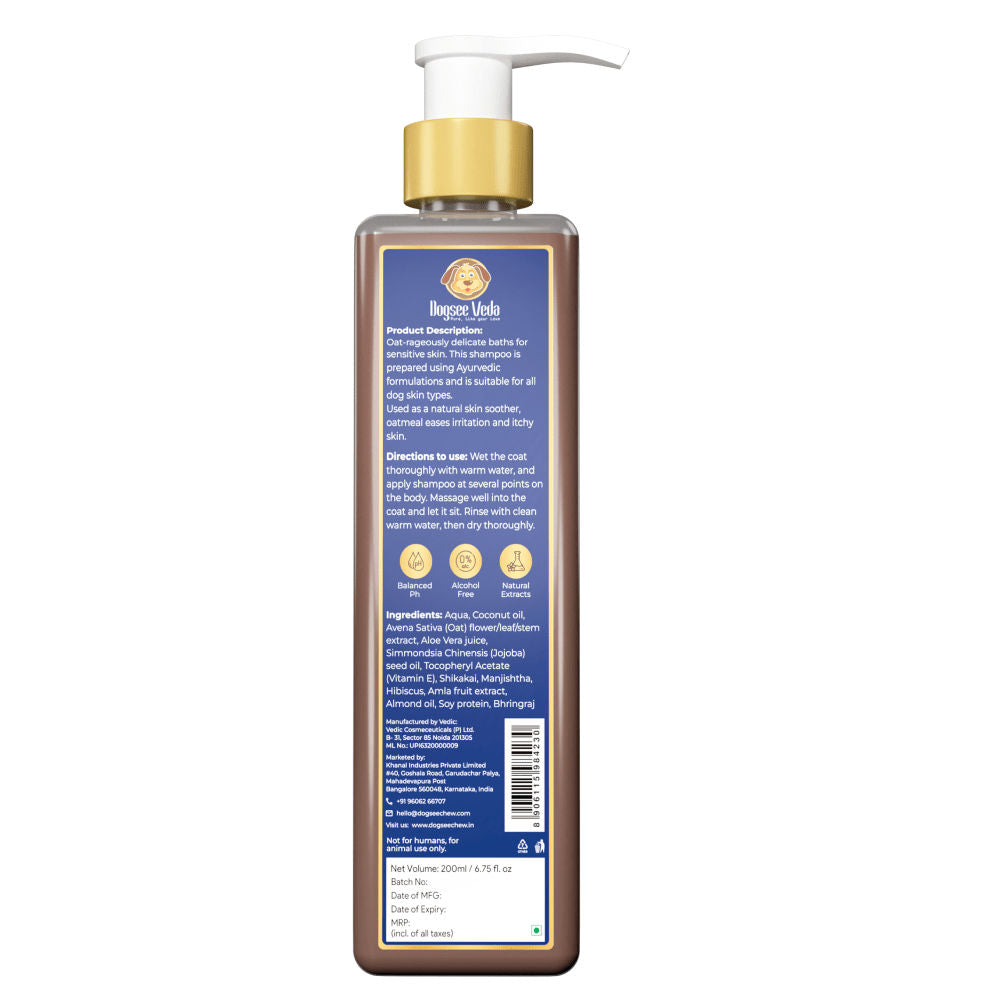 Dogsee Veda Hypoallergenic Oatmeal Shampoo for Dogs — back view
