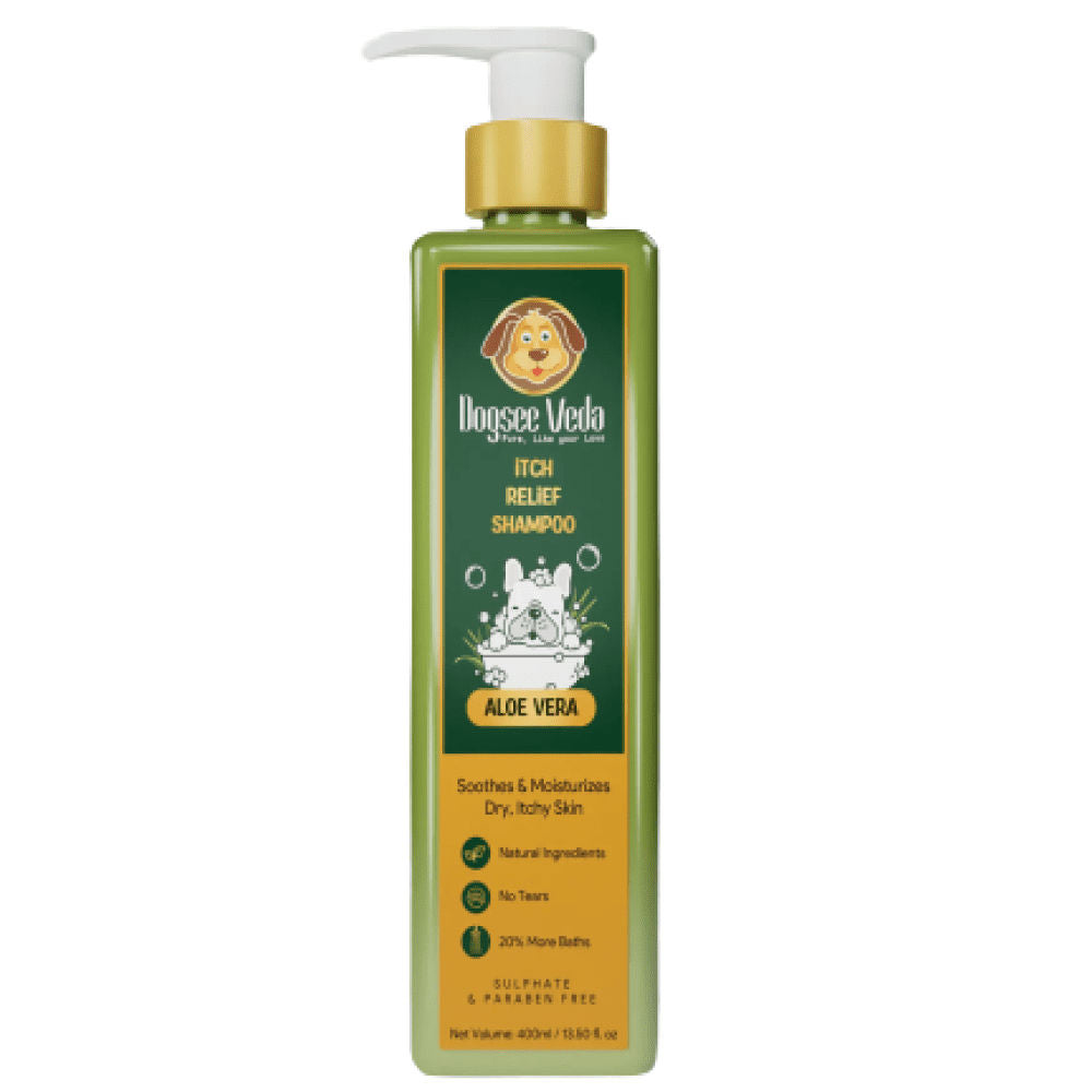 Dogsee Veda ITCH RELIEF Aloe Vera Shampoo for Dogs — side view