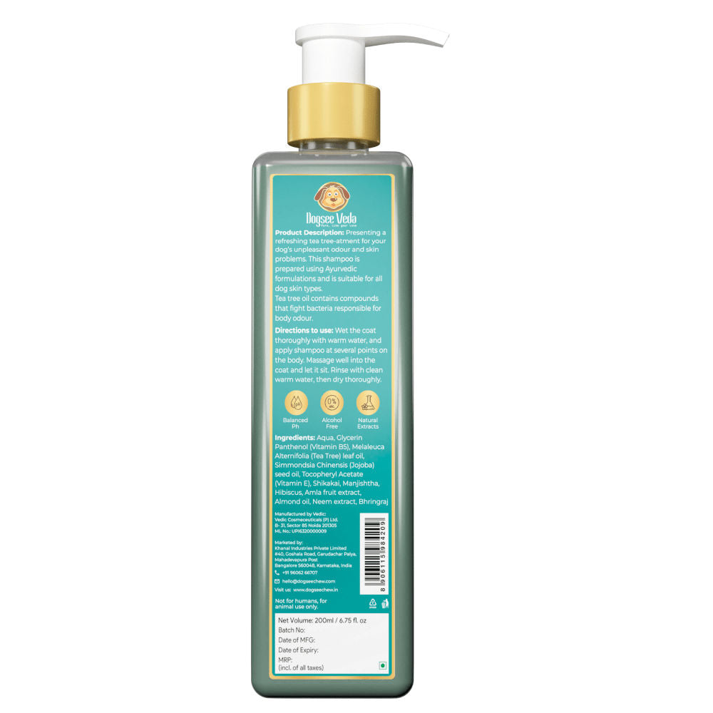 Dogsee Veda Odour Control Tea Tree Shampoo for Dogs — back view