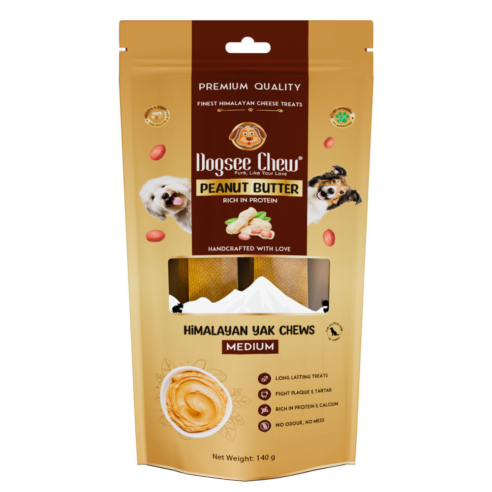 Dogsee Chew Peanut Butter Flavour Medium Bars Dog Treats — detail shot