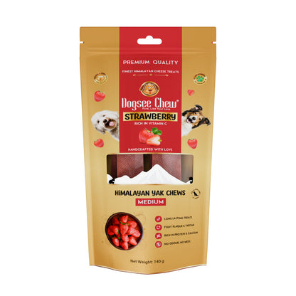 Dogsee Chew Strawberry Flavour Medium Bars Dog Treats — detail shot