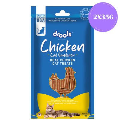 Drools Chicken Cod Sandwich Cat Treats — in use