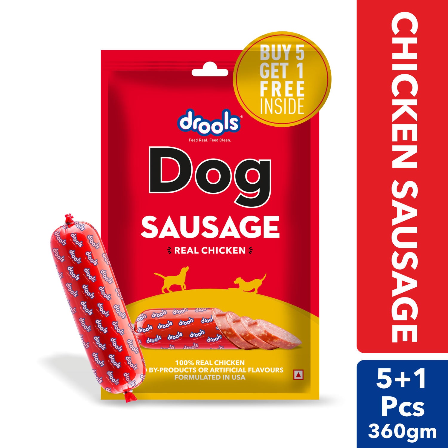 Drools 100 Real Chicken Sausage Treat For Dogs
