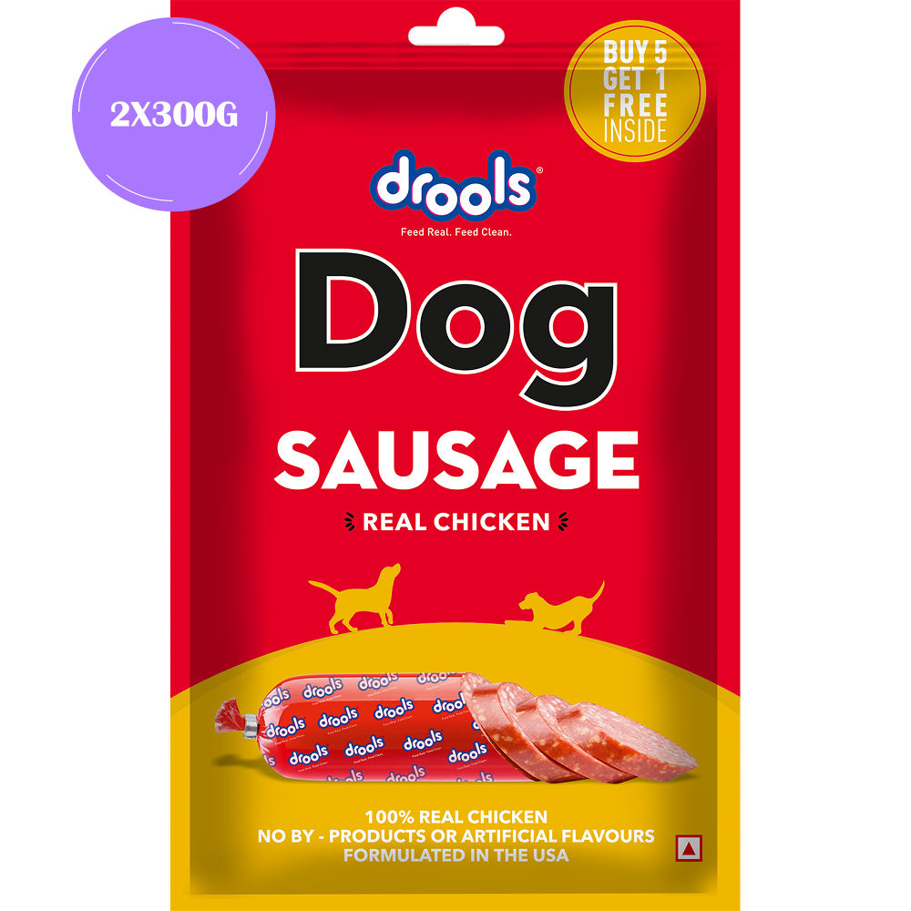 Drools 100% Real Chicken Sausage Treat for Dogs — side view