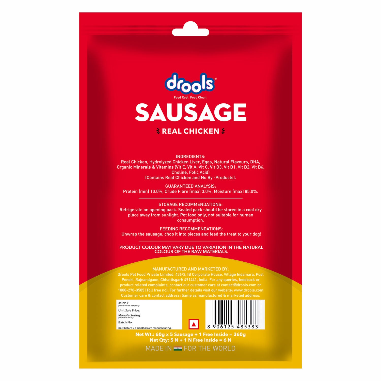 Drools 100% Real Chicken Sausage Treat for Dogs — detail shot