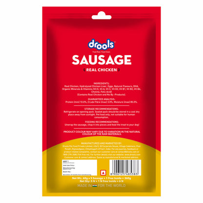 Drools 100% Real Chicken Sausage Treat for Dogs — detail shot