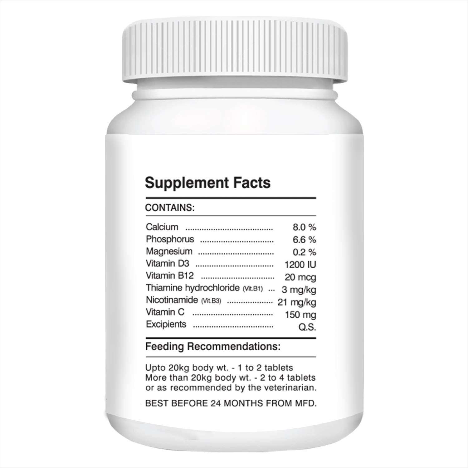 Drools Absolute Calcium Dog Supplement Tablets — back view