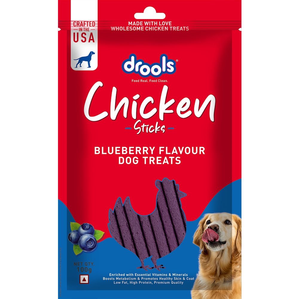 Drools Blueberry Flavour Chicken Sticks Treat For Dogs