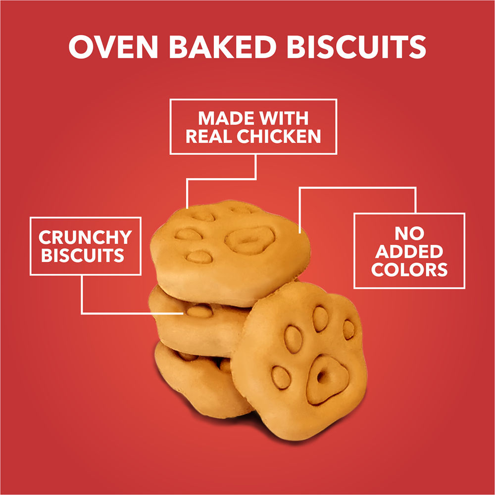 Drools Chicken and Egg Biscuit Dog Treats — in use
