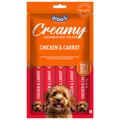 Drools Chicken & Carrot Creamy Dog Treats — side view