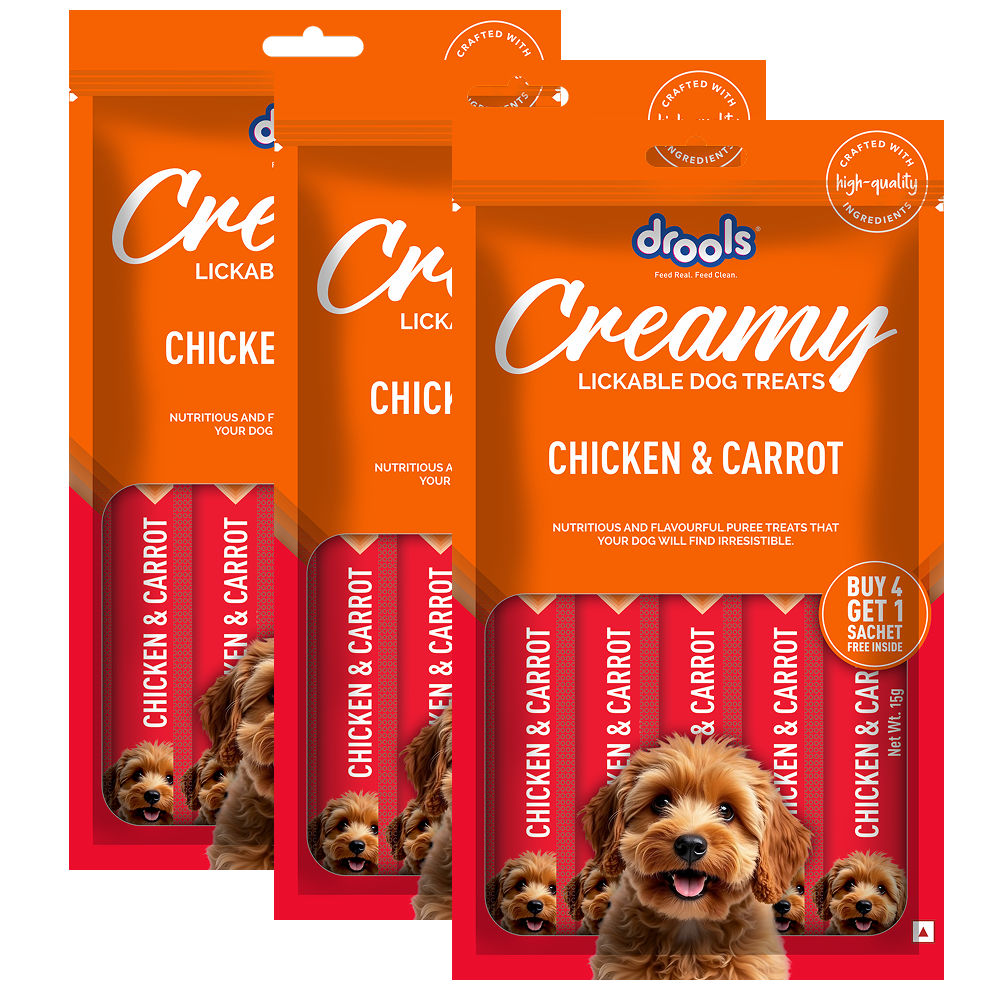 Drools Chicken & Carrot Creamy Dog Treats — detail shot