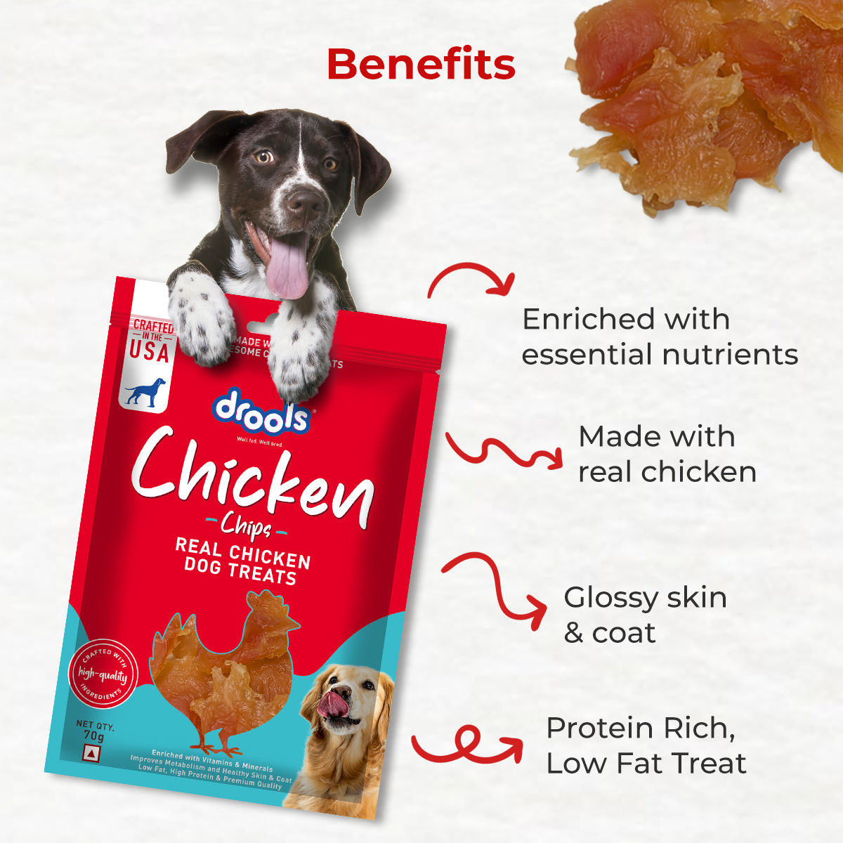 Drools Chicken Chips Dog Treats — detail shot