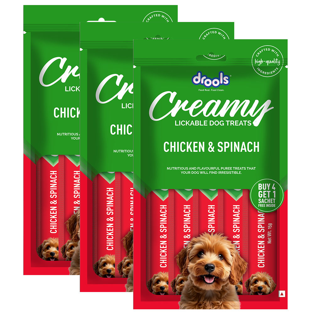 Drools Chicken & Spinach Creamy Dog Treats — back view