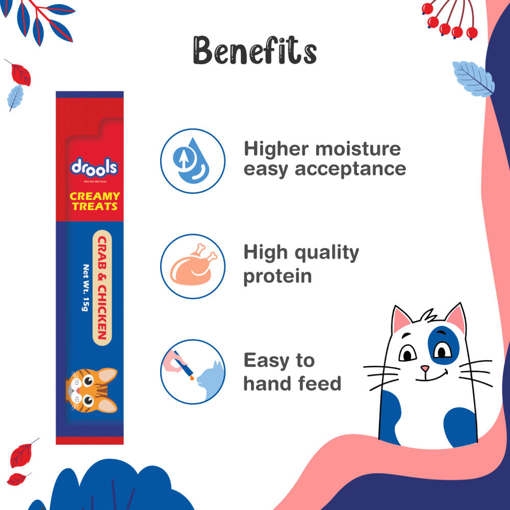 Drools Crab & Chicken Creamy Cat Treats — back view