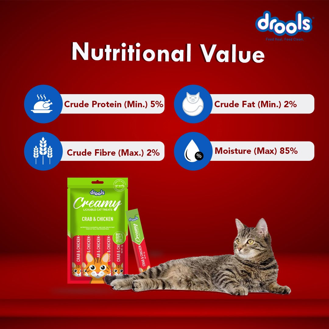 Drools Crab & Chicken Creamy Cat Treats — detail shot
