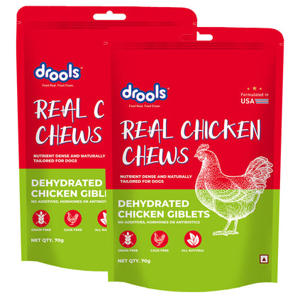 Drools Dehydrated Real Chicken Giblets Chews Treat for Dogs — back view