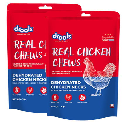 Drools Dehydrated Real Chicken Necks Chews Treat for Dogs — back view