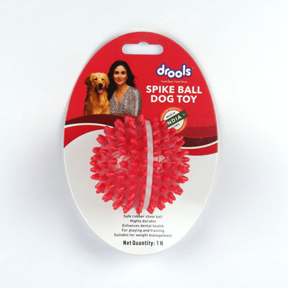 Drools Non Toxic Rubber Stud Spike Hard Ball Chew Teething Toy for Puppies and Dogs | For Aggressive Chewers — side view