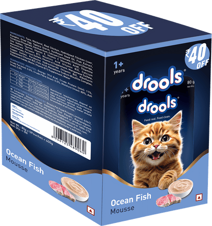 Drools Ocean Fish Mousse Adult Cat Wet Food — side view
