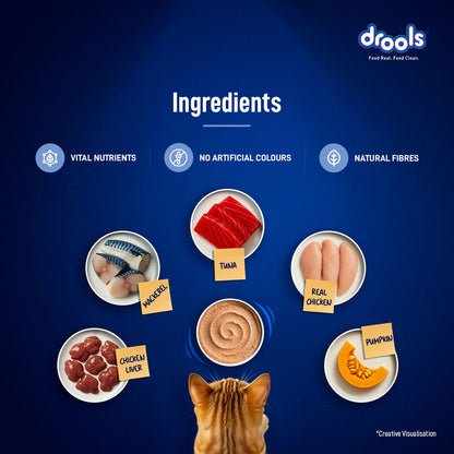 Drools Ocean Fish Mousse Adult Cat Wet Food — in use
