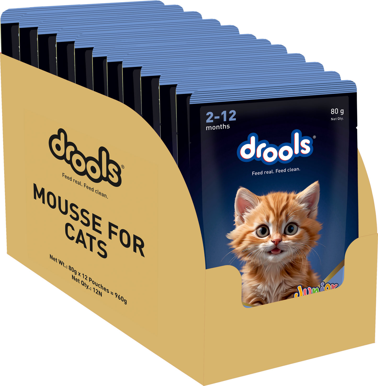 Drools Ocean Fish Mousse Kitten Cat Wet Food — side view
