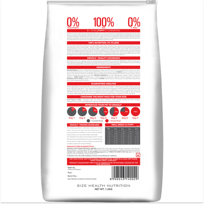 Drools Premium Small Breed Puppy Dog Dry Food — side view