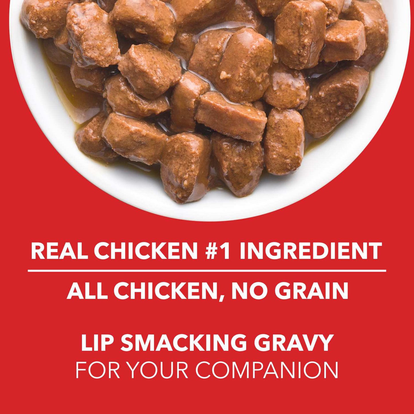Drools Real Chicken & Chicken Liver Chunks in Gravy Puppy Dog Wet Food — detail shot