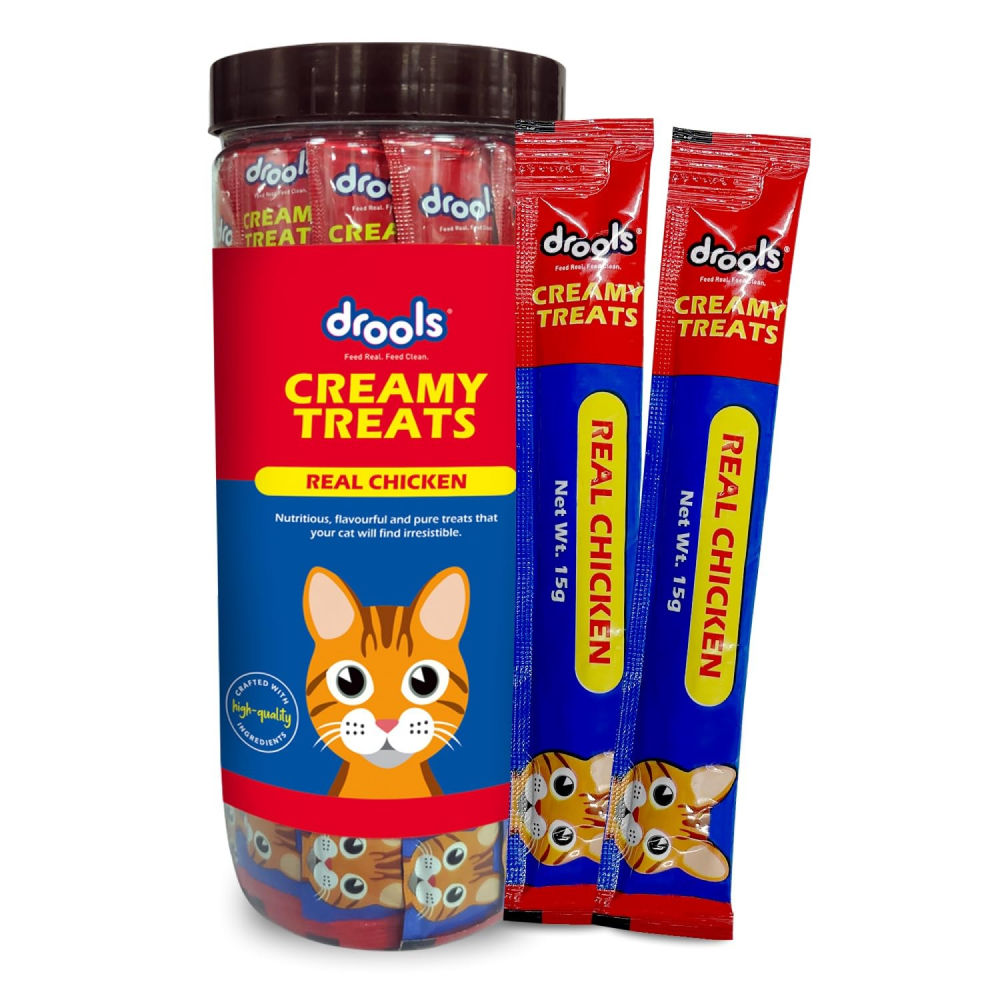 Drools Real Chicken Creamy Cat Treats — side view