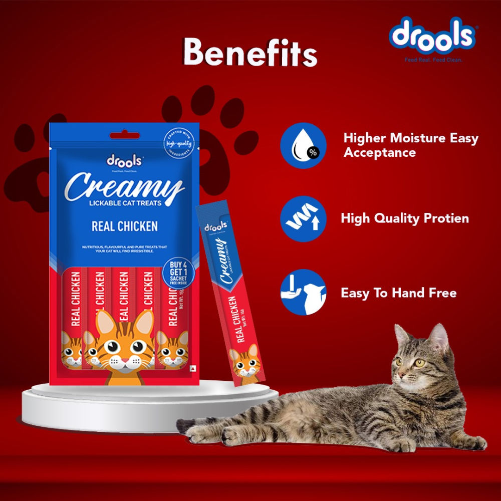 Drools Real Chicken Creamy Cat Treats — detail shot