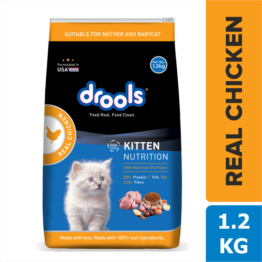 Drools Real Chicken Kitten Dry Food — side view