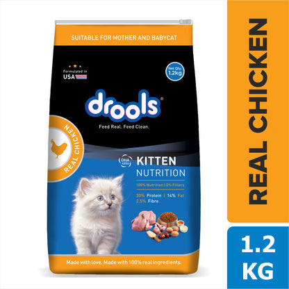 Drools Real Chicken Kitten Dry Food — side view
