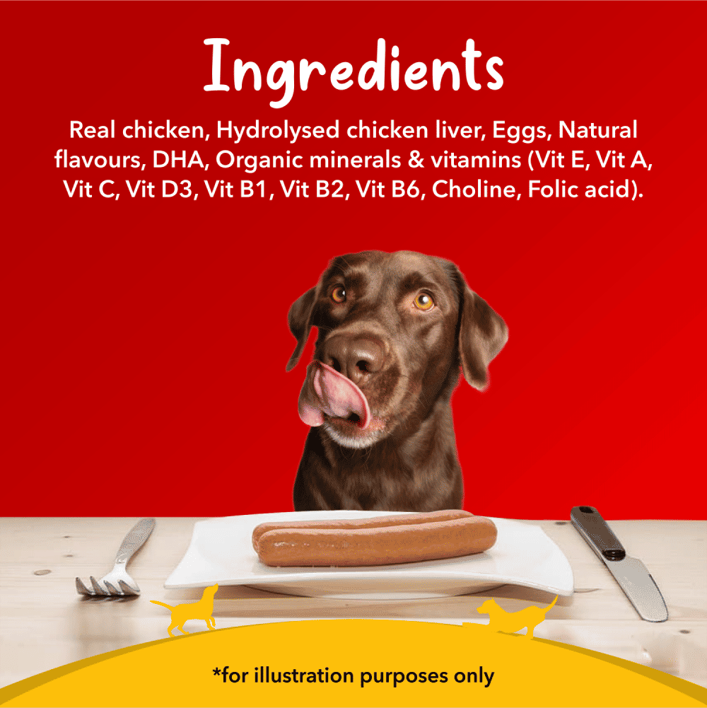 Drools Real Chicken Sausage Dog Treats — detail shot