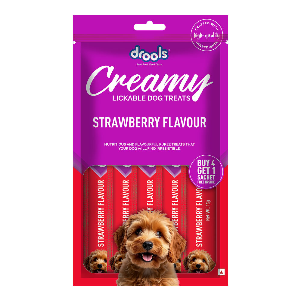 Drools Strawberry Creamy Dog Treats — side view