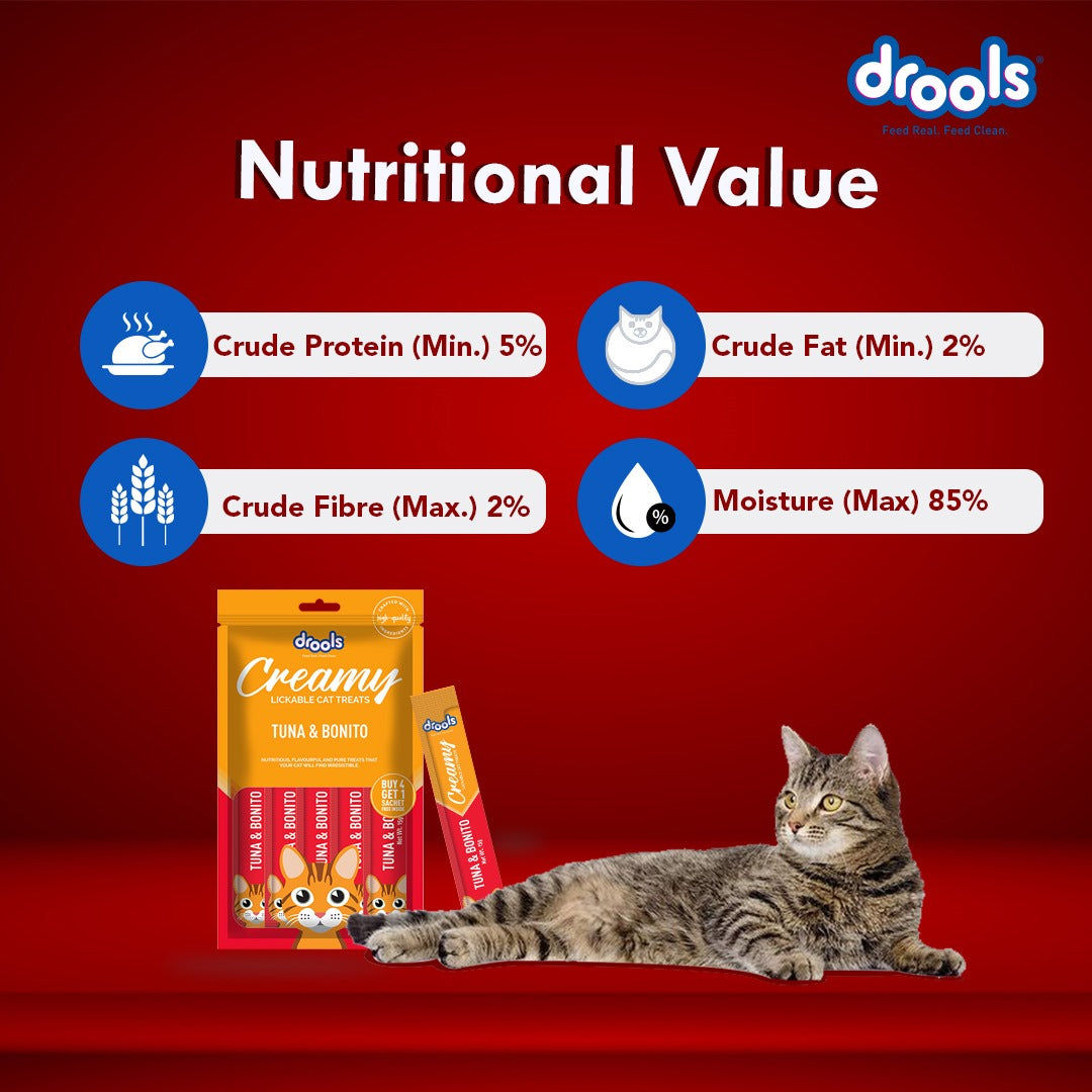 Drools Tuna & Bunito Creamy Cat Treats — back view